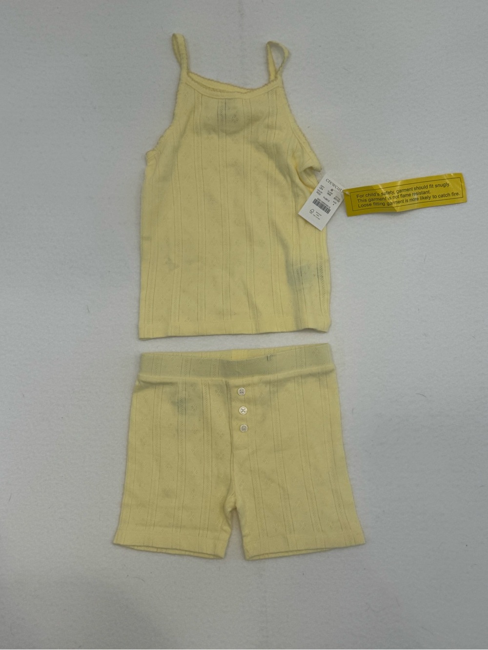 Crewcuts Pale Yellow Ribbed Tank & Shorts Set
